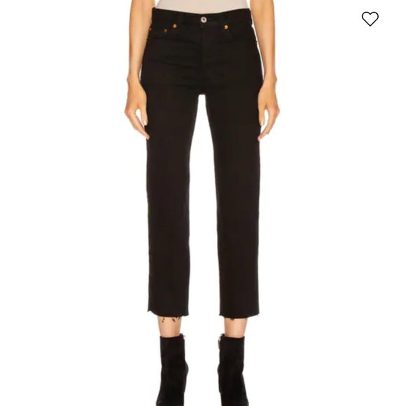 RE/DONE High Rise Stove Pipe Jeans Size 25 - Picture 1 of 10